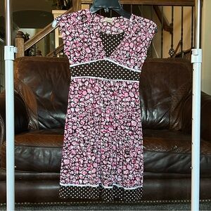 Speechless Girl’s Size 8 Pink and Brown Polka Dot Casual Dress